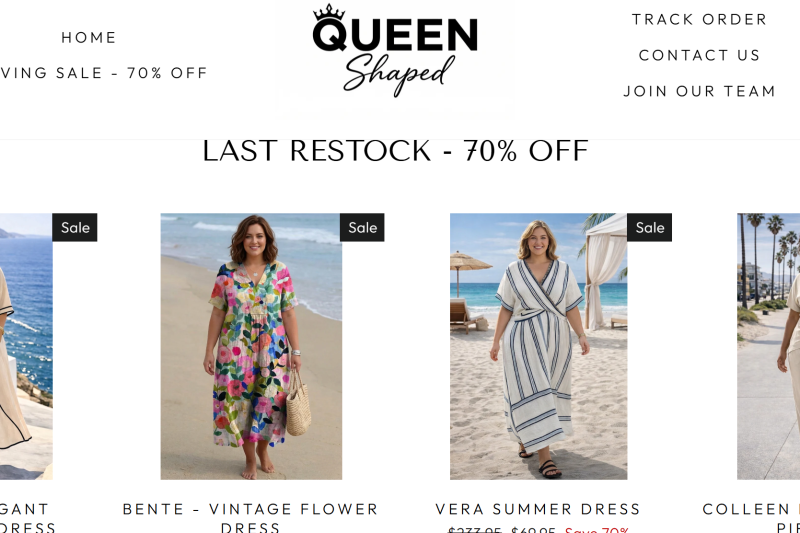 QueenShaped.com Scam or Legit? 70% Off Sale Exposed